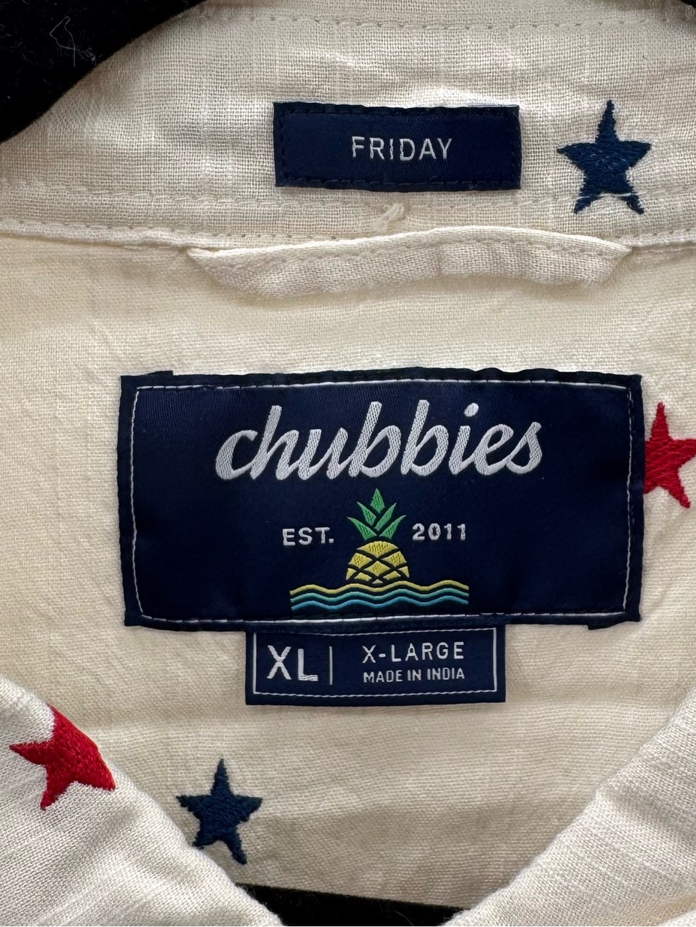 NWT Chubbies Men's The All Stars No Stripes (Resort Weave
Friday Shirt) Sz XL - Picture 6 of 10